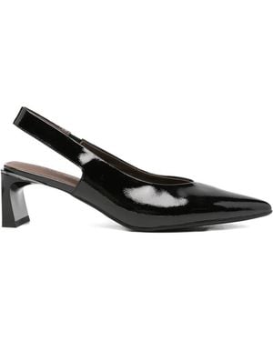 SERGIO MORETTI FIRENZE Patent-Finish Slingback Court Shoes - Black