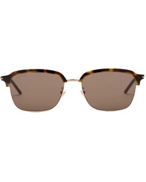 Gucci Tortoiseshell Square-Frame Sunglasses - Brown