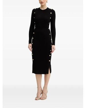 Guess Button-Embellished Midi Dress - Black