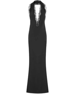 black mini dress with over the knee boots 16arlington Nolo Black Embellished Crepe Halter Mini Dress
