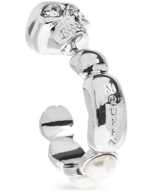 McQueen Totenkopf-Ohrring - Weiß