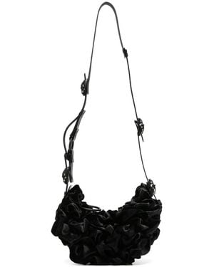 Innerraum Schultertasche Mit Rüschen - Schwarz