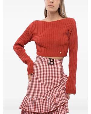 Balmain クロップド プルオーバー - レッド