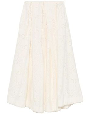 Agua Bendita Delta Eyelet Skirt - White