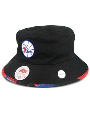 Mitchell & Ness Philadelphia 76Ers Hardwood Classics Hyper Bucket Hat - Black