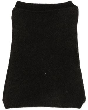 Isabel Benenato Ribbed-Knit Snood - Black