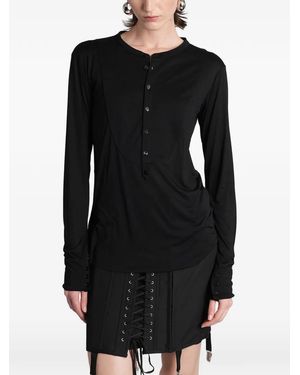 ANGELICA MONTINI STUDIOS Romi Bib-Detail Sweatshirt - Black