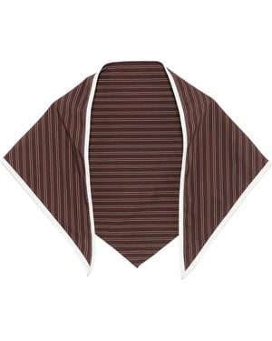 Patrizia Pepe Écharpe Rayée À Patch Logo - Brown