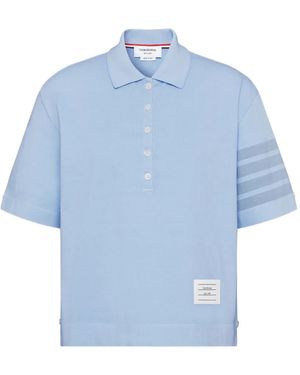 Thom Browne 4-Bar Jersey Polo Top - Blue
