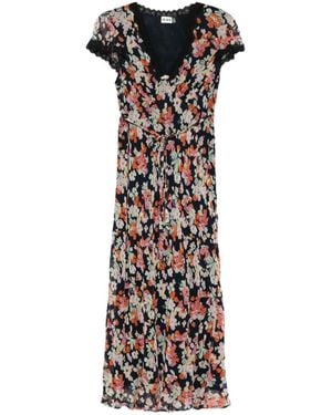 RIXO London Clarice Georgette Lace-Trimmed Midi Dress - White