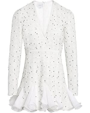Giambattista Valli Polka-Dot Ruffled Dress - White