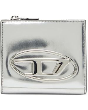 DIESEL 1Dr Metallic Zippered Wallet - Grey