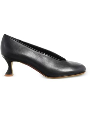 Moschino Scarpa Round-Toe Leather Court Shoes - Grey