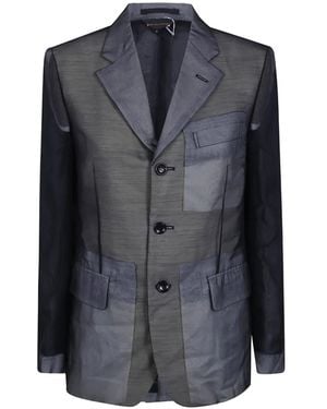Comme des Garçons Sheer-Panelled Blazer - Blue