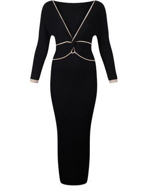 Liu Jo Vestido midi de canalé - Negro