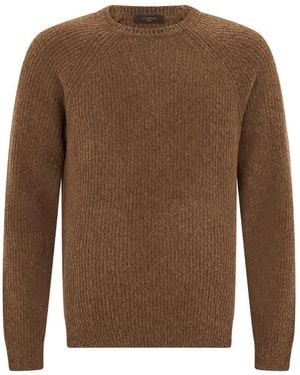 Slowear Pull Côtelé À Manches Raglan - Brown