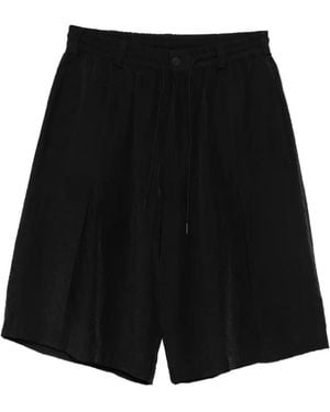 Y-3 Drawstring Pleated Shorts - Black