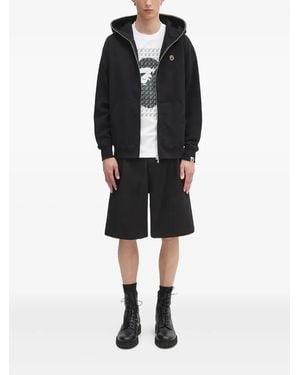 A Bathing Ape Shark-Hooded Zip-Up Hoodie - Black