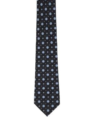 Giorgio Armani Cravatta A Pois Con Logo - Bianco