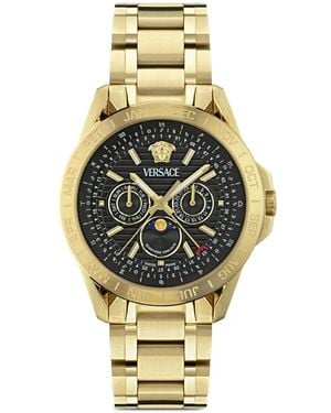 Versace V-Galaxy Moonphase 43Mm Watch - Metallic