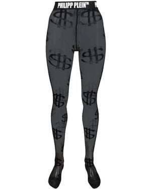 Philipp Plein Collant Con Stampa - Grigio