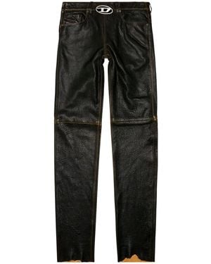 DIESEL P-Kooman Leather Trousers - Black