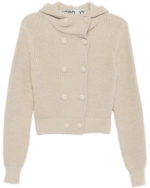 OPEN YY Cárdigan con capucha - Blanco