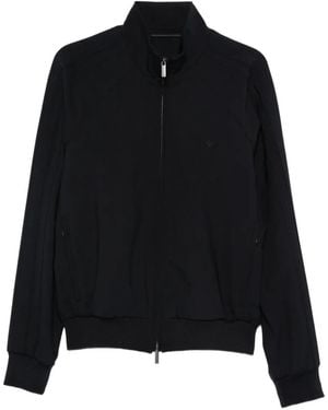 Emporio Armani Wool Blend Bomber Jacket - Black