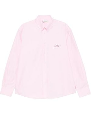 Drole de Monsieur Boxy Embroidered-Logo Shirt - Pink