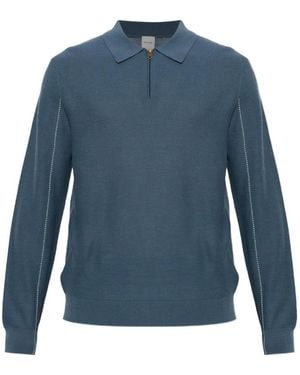 Paul Smith Quarter-Zip Long-Sleeve Jumper - Blue