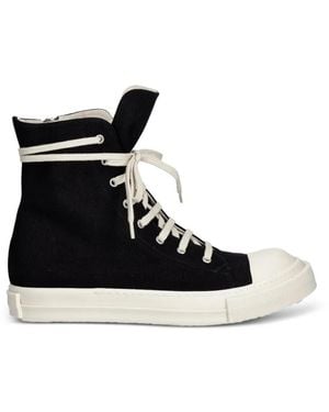 Rick Owens Lace-Up Zip-Fastening Trainers - Black