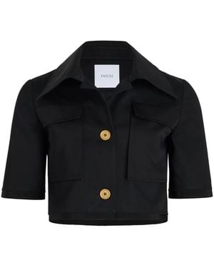 Patou Short-Sleeved Cropped Jacket - Black