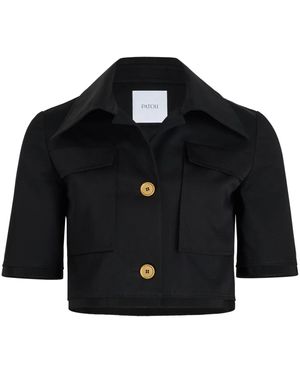 Patou Short-Sleeved Cropped Jacket - Black