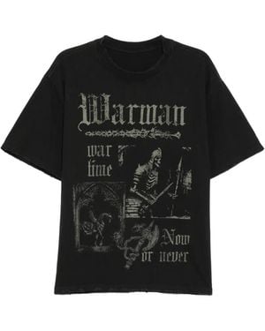 WARMAN Graphic Print T-Shirt - Black