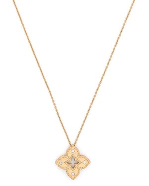 Roberto Coin Collar Venetian Princess En Oro De 18 Ct Con Diamantes - Metálico