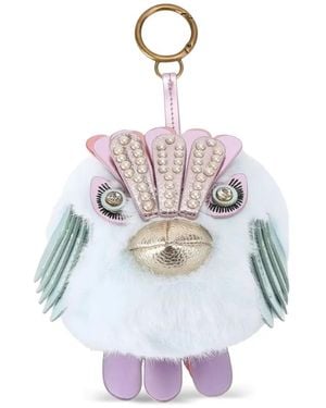 Kurt Geiger Pompom Eagle Charm Keyring - White