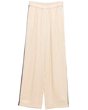 forte_forte Side-Stripe Wide-Leg Pants - Natural