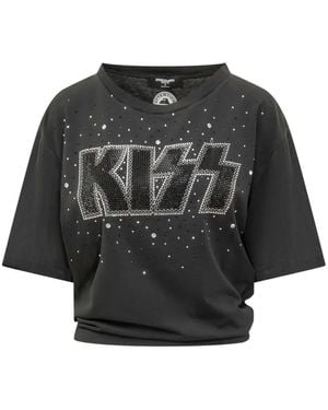 DSquared² T-Shirt À Ornement En Strass X Kiss - Noir
