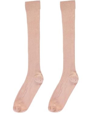 RED Valentino Gerippte Kniestrümpfe - Weiß