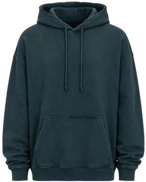 DIESEL Hoodie With Rips And Crystal Details - Blue