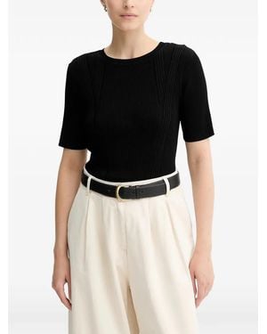 Sessun Short Sleeve Knitted Top - Black