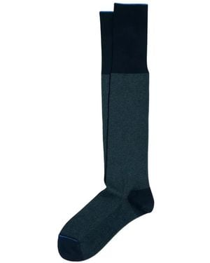 ANT45 Oxford Textured-Finish Socks - Blue