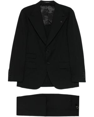 Luigi Bianchi Costume Boutonné À Revers Crantés - Black