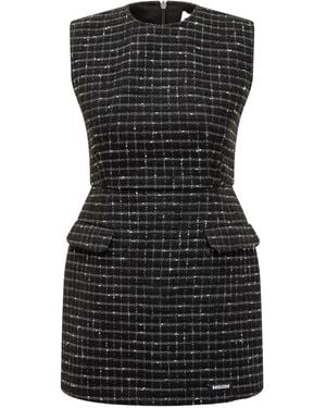 MSGM Checked tweed dress - Schwarz
