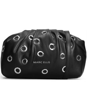 Marc Ellis Daphne Studs Eyelet-Embellished Shoulder Bag - Black