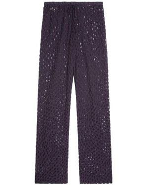 Dries Van Noten Drawstring Jersey Trousers - Blue