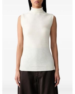 Sportmax Sleeveless Roll-Neck Jumper - White