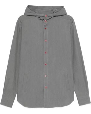 Kiton Hooded Button-Up Shirt - Grey