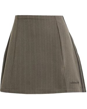 adidas Pinstripe-Pattern Mini Skirt - Natural