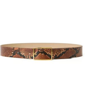 B-Low The Belt Milla Python-Print Buckle Belt - White